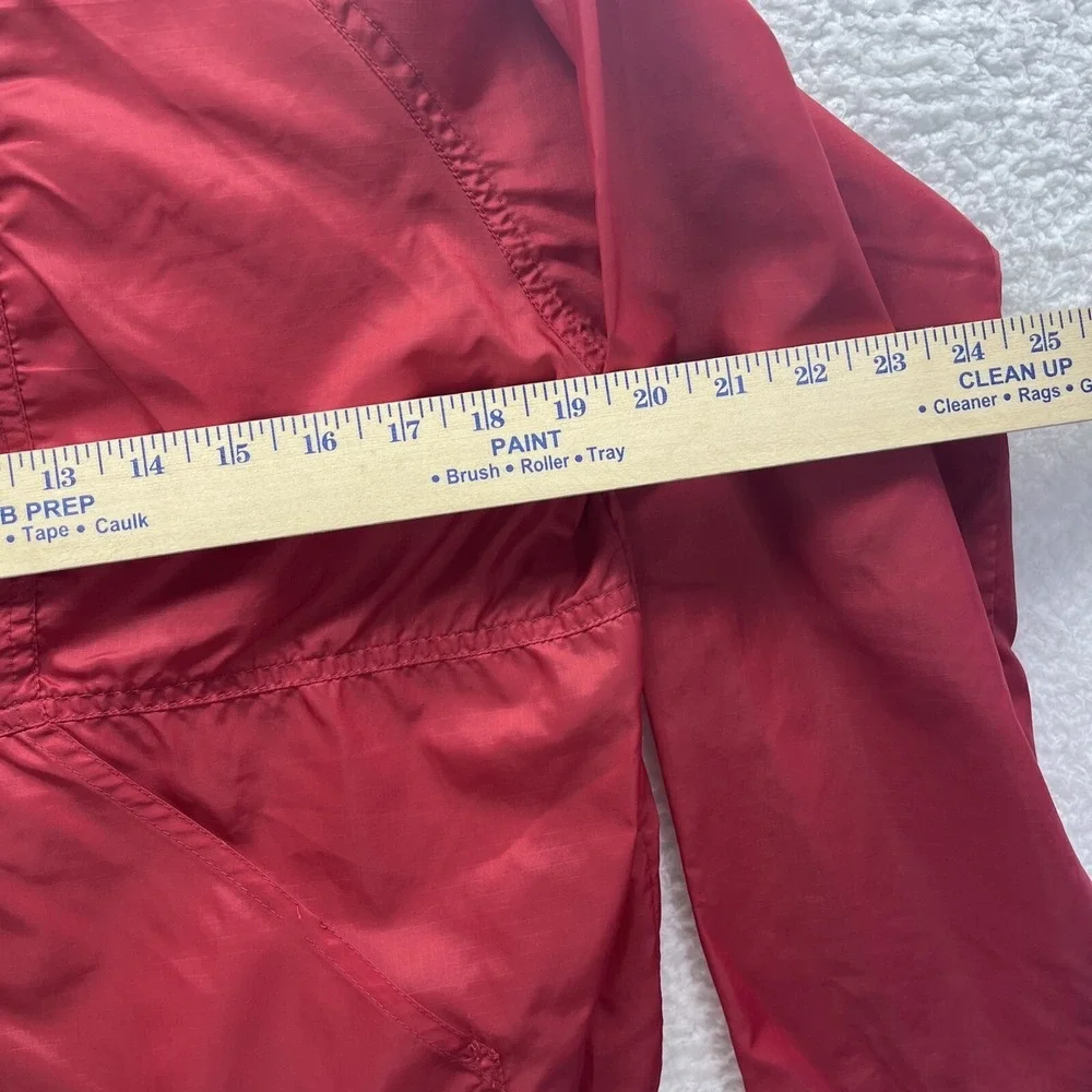 Gap Windbreaker Womens Small Red Long Sleeve Zip Up Hooded Packable Chore Grunge